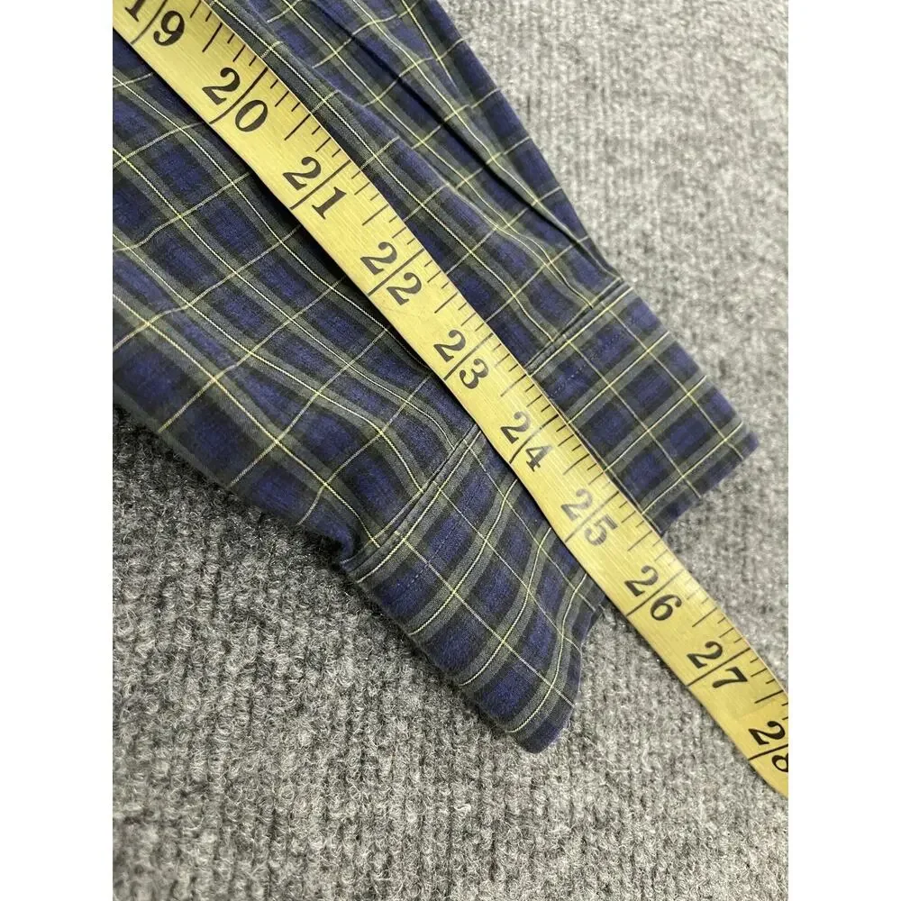 Polo Ralph Lauren Shirt Mens Large Blue Plaid Button Up Green Checks N3